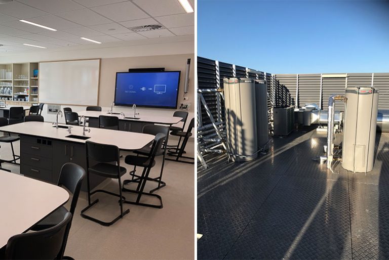 Rheem Commercial helped deliver a sustainable Air to Water (A2W) Heat Pump hot water solution for Morialta Secondary College in Adelaide.